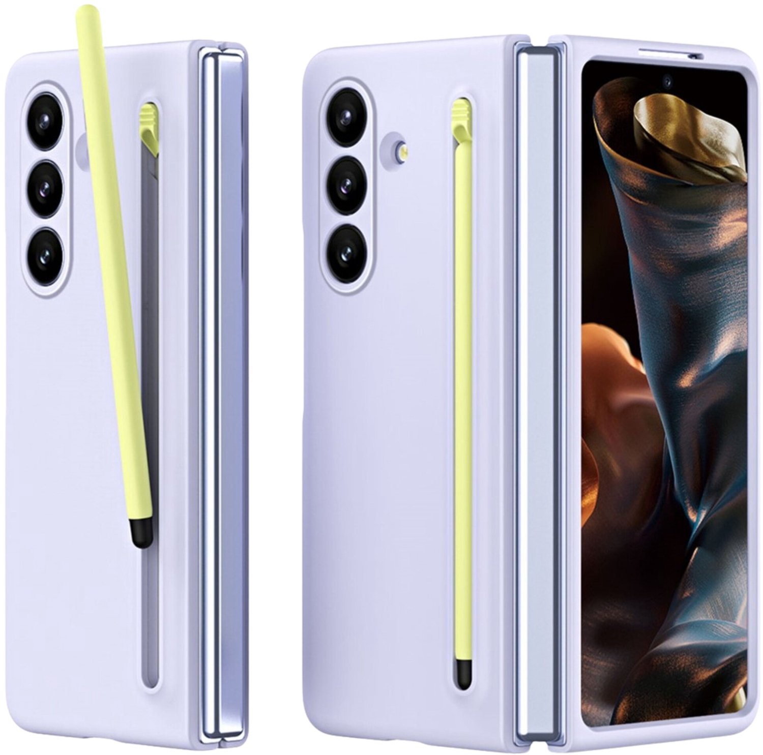 Casety Geschikt voor Samsung Galaxy Z Fold 8 Ultra backcover hoes met Stylus & screenprotector - Lila