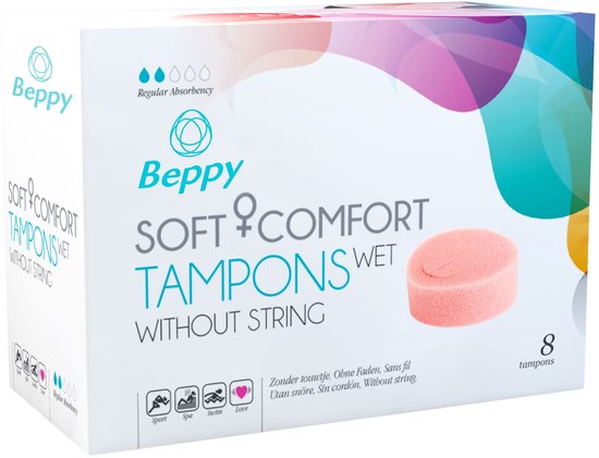 Beppy Soft+Comfort Tampons WET - 8 stuks - zonder touwtje