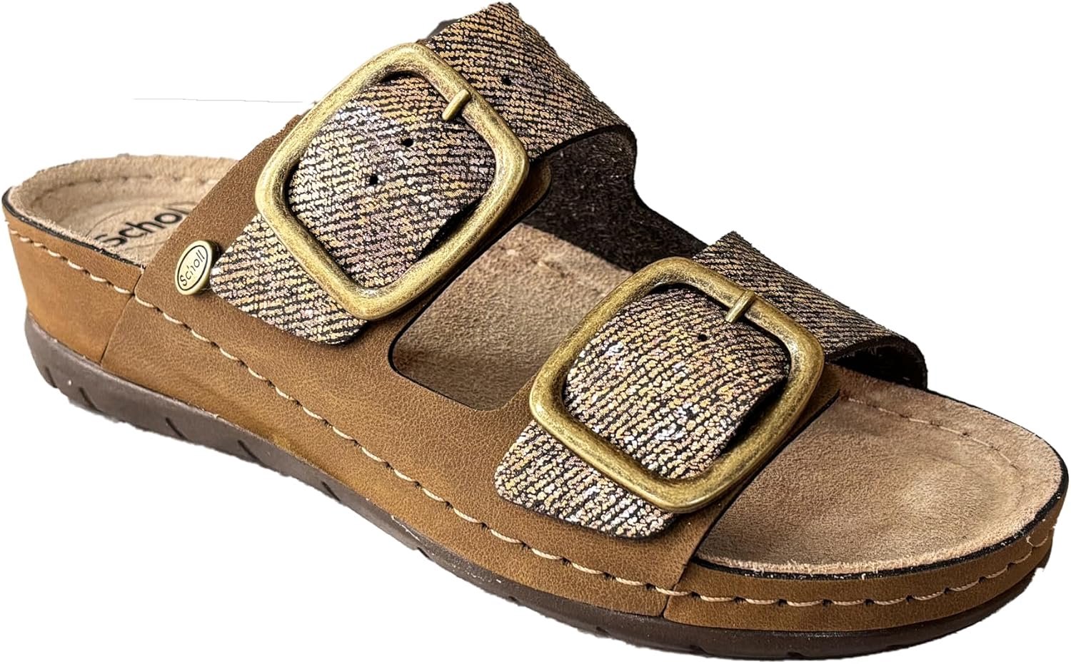 Scholl Aberdeen Dames Zomerschoenen Comfortabele Instappers met Gesp Bruin