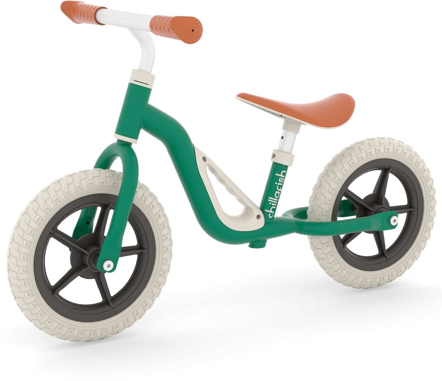Chillafish Loopfiets 2 jaar - Lichtgewicht met verstelbaar zadel en stuur - Groen- Loopfiets voor jongens en meisjes tot 4 jaar met handvat om te dragen en anti lek banden - Model Charlie