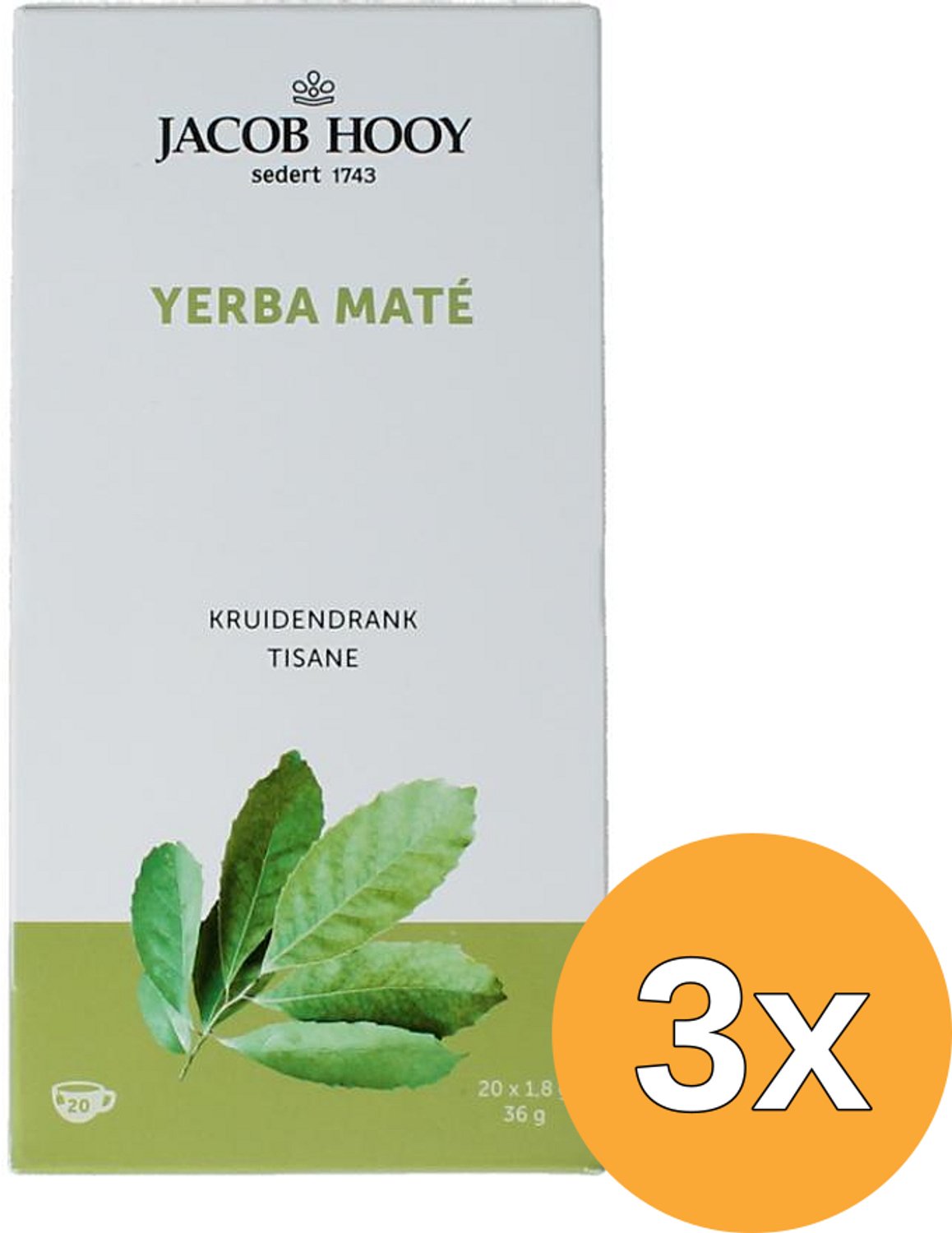 3x Jacob Hooy Yerba Maté (20 zakjes)
