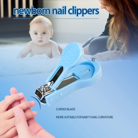 Babyverzorgingsset - 8-in-1 - Inclusief haarborstel, kam, nagelknipper en nagelvijl, neusaspirator, vingertandenborstel en klein schaartje - Draagbaar - Verzorgings- en hygiëneset - Blauw — afbeelding 2