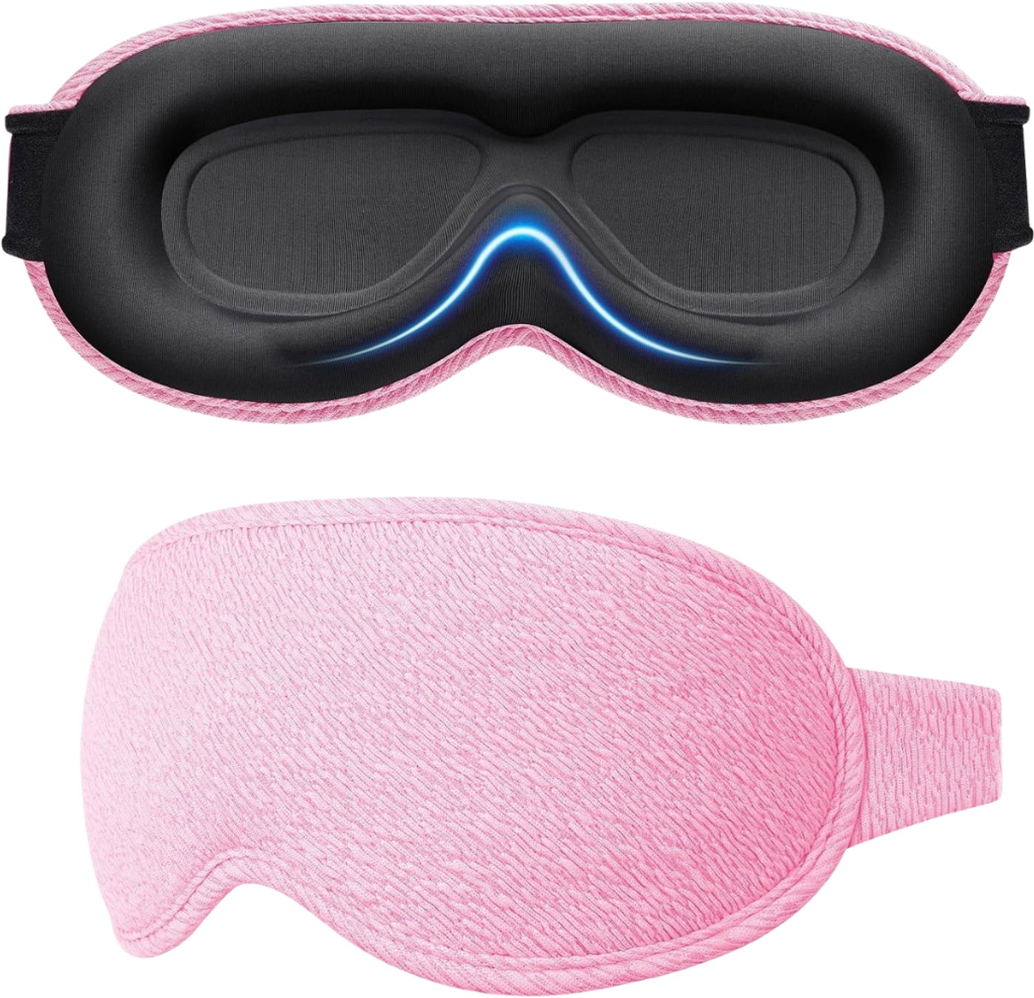 Verte - Slaapmasker - 100% Lichtdicht - Voor Dames En Heren - Zonder Druk Op De Ogen - Met Verstelbare Elastische Band - Lichtwerend - Comfortabel En Ergonomisch - Roze
