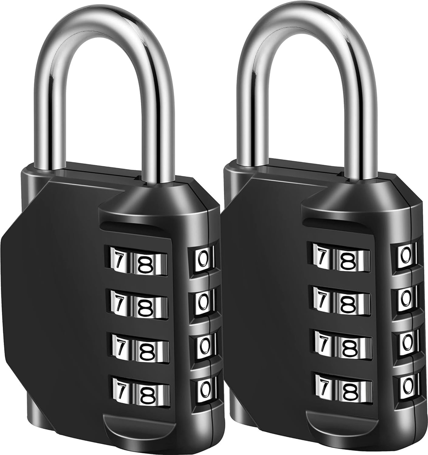 Hangslot - Cijferslot - Slot - Hangslotje - Kofferslot - Slot voor kluisje - Weerbestendig - bagageslot - Waterdicht - roestbestendig - Geschikt voor kasten, koffers, gereedschapskisten en tuinhekken - 80mm - 2 Stuk - zwart