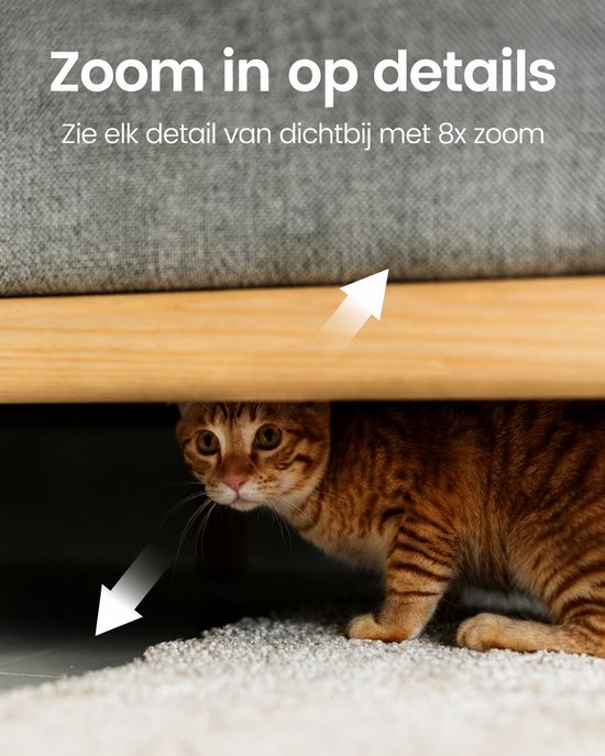 Huisdiercamera met App 2.5K 4MP – Beveiligingscamera Binnen – 360° Auto Tracking – AI Persoonsdetectie – Nachtzicht – Tweeweg Audio – WiFi Camera – Alexa – 4PCS — afbeelding 5