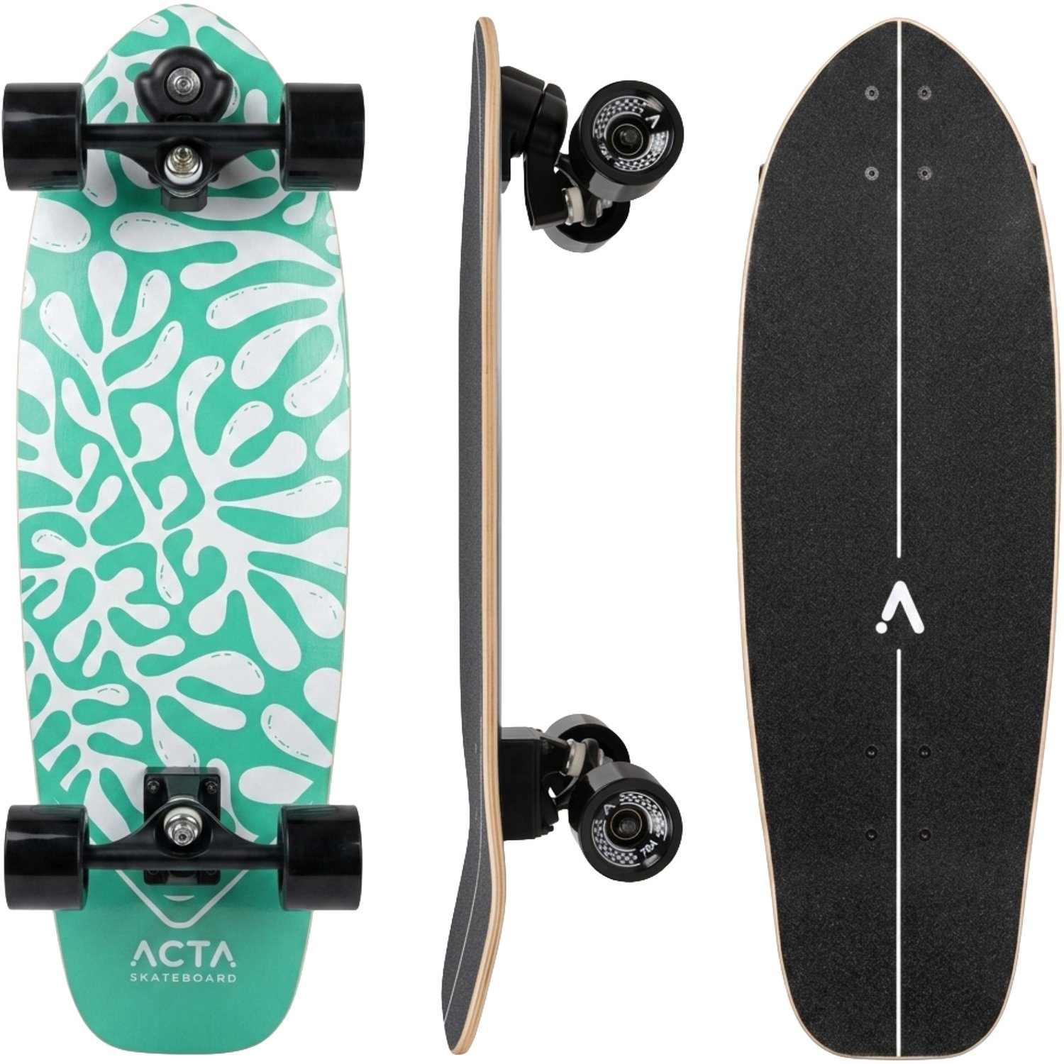 ACTA Surfskate 31″ 7-laags esdoorn surfskateboard Ideaal voor beginners en gevorderden voor pumptrack cruisen en urban carving Seaweed