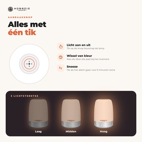 Horazio® – Wake-Up Light – Wekker met Licht & Natuurgeluiden – LED Kleuren – Nachtlamp, Leeslamp & Slaaptrainer – Perfect voor Kinderen – Digitale Wekker & Wekkerradio - incl. Gratis Ebook — cadeau in Spellen & Speelgoed - foto 5