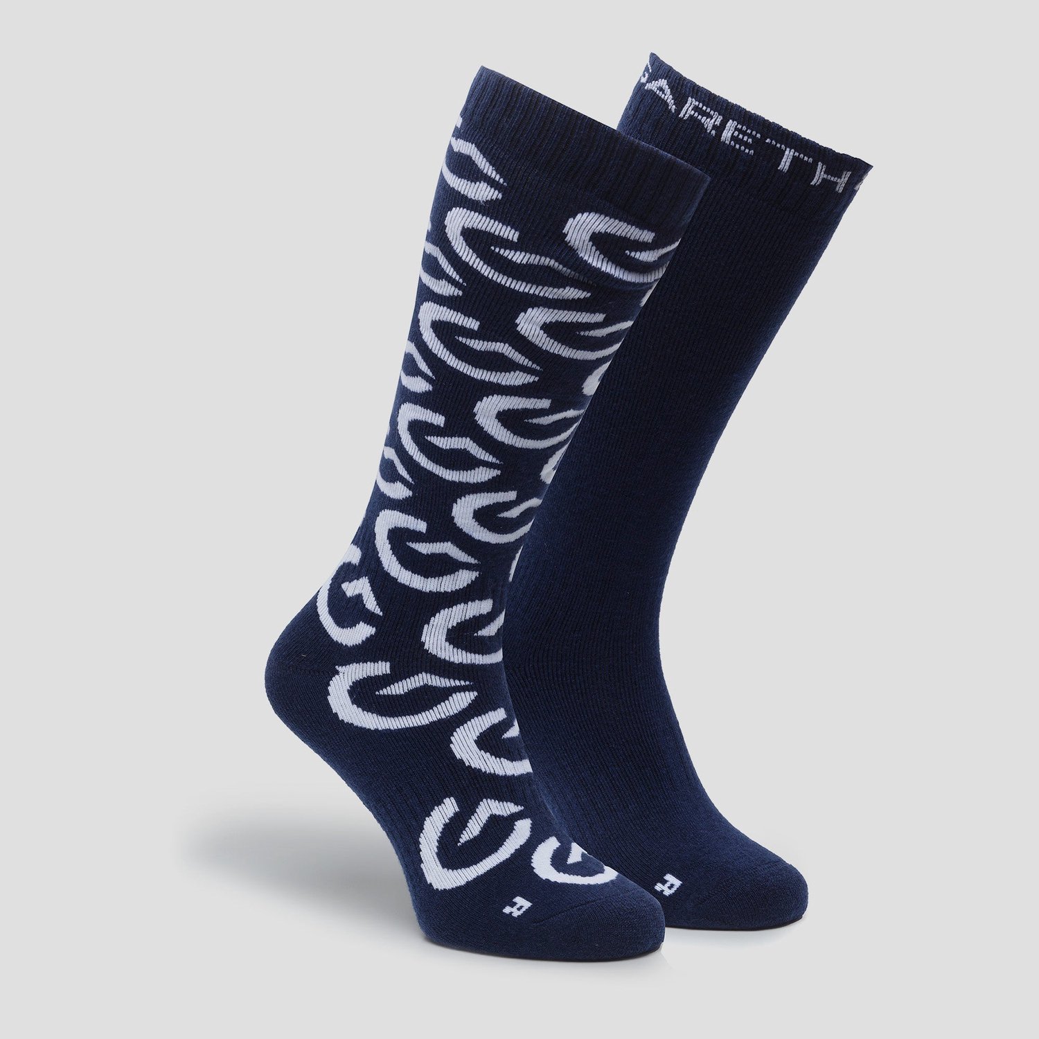 Gareth & Lucas 2-Pack Skisokken Logo - Unisex sokken - Blauw - Wintersportsokken - Maat 35-38 - Skiën / Snowboarden / Wandelen