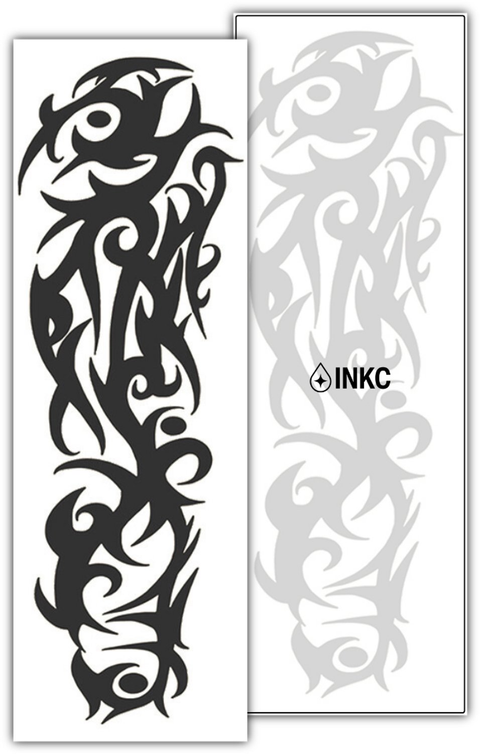 INKC - Tijdelijke Tattoo - Kracht Sleeve - Nep Tattoo - Plak Tattoos - Blijft tot 2 weken - 16 x 47cm