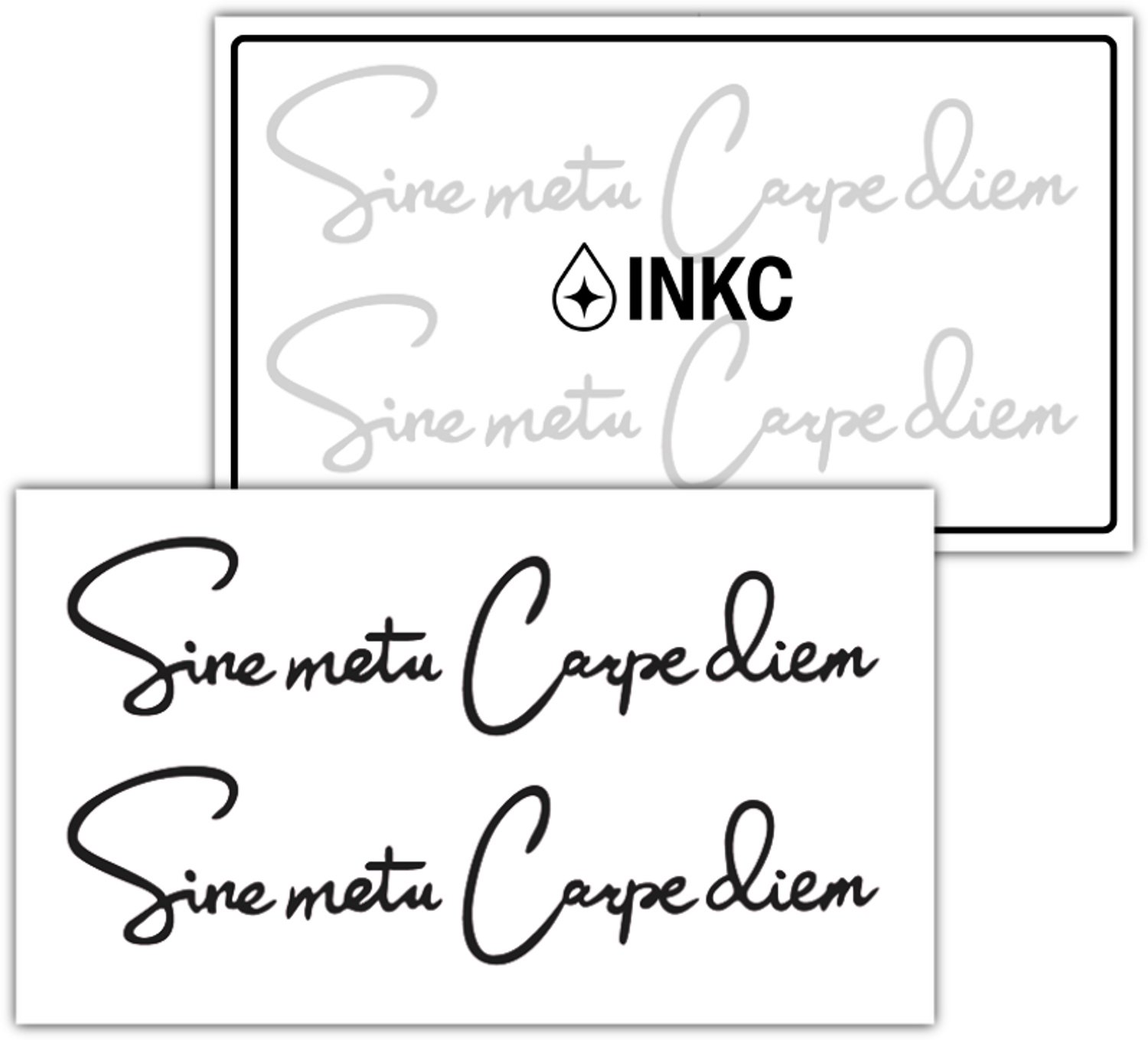 INKC - Tijdelijke Tattoo - Sine Metu Carpe Diem - Nep Tattoo - Plak Tattoos - Blijft tot 2 weken - 7 x 12cm