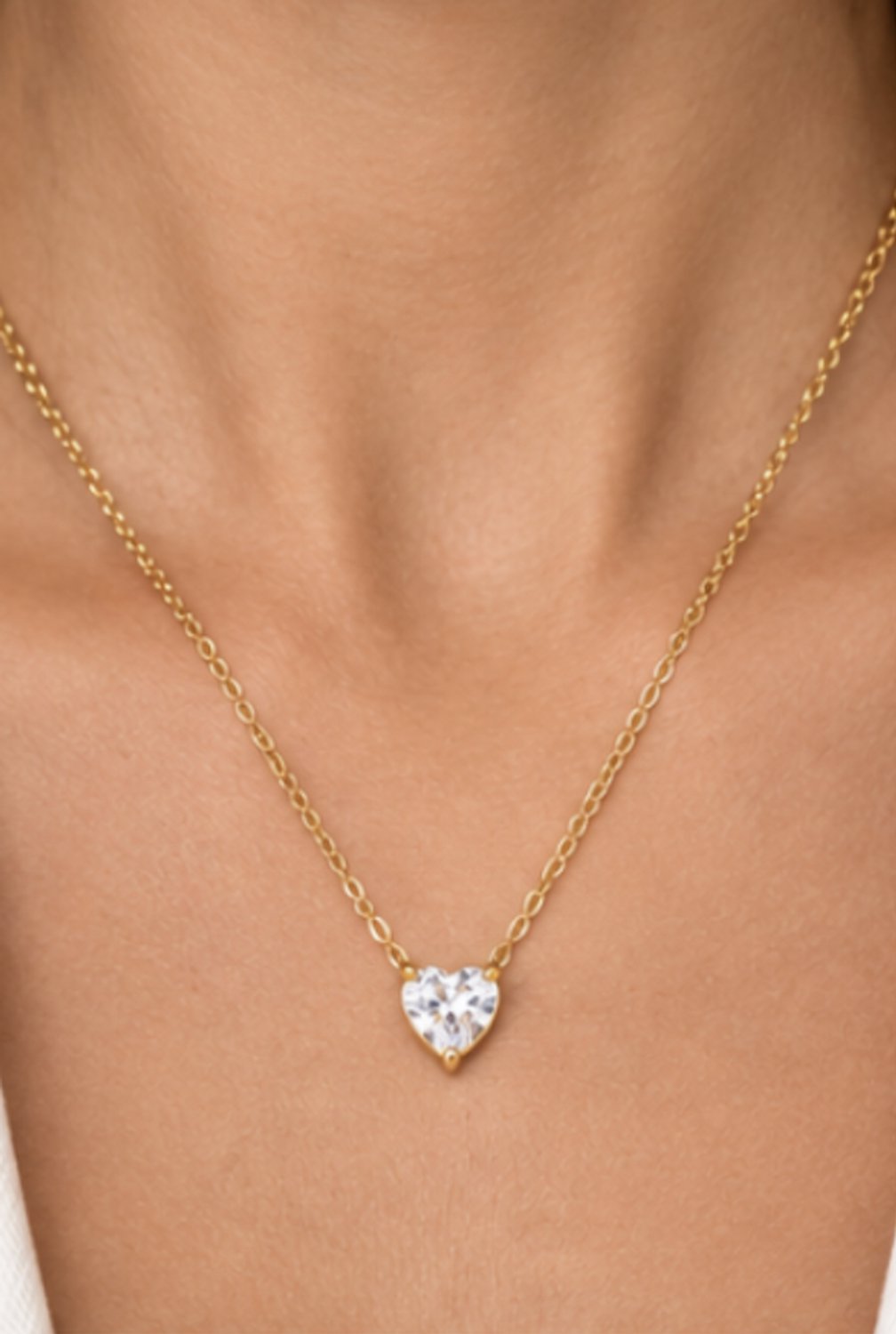 Luxe ketting - verguld - Zirkonia - Stijlvolle ketting - Goudkleurig - Roestvrijstalen -Cadeau Voor Vrouwen- cadeau -Valentijn - Liefde - Verrassing- kerst cadeau