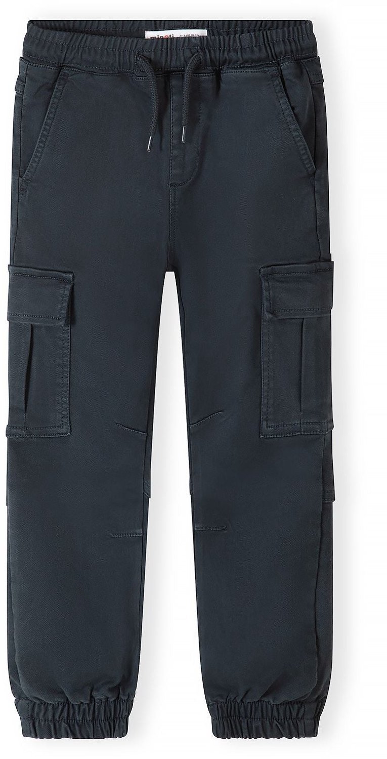 Minoti cargo broek jongens – klepzakken – elastische enkelboorden – marineblauw