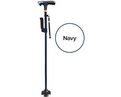 DR-HO'S Get Up & Go Wandelstok - Medium variant - Opvouwbaar - Met LED-verlichting en Alarm - Verstelbaar 78,5-88,5 cm - Blauw