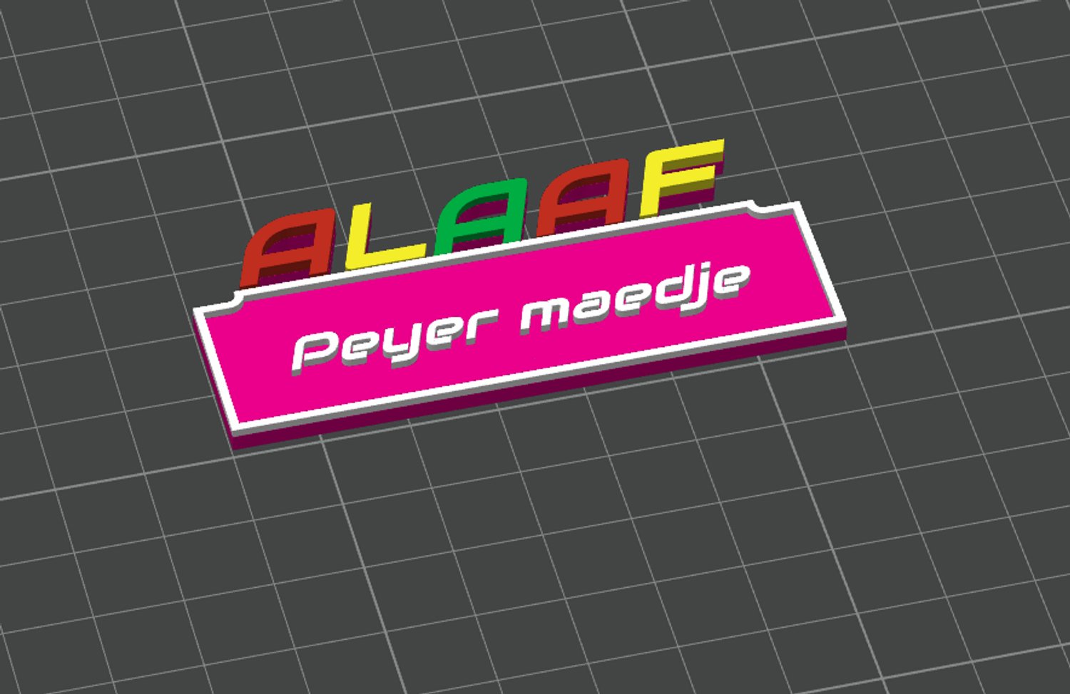 Naamspeldje ALAAF PEYER MAEDJE - 70X30X3MM