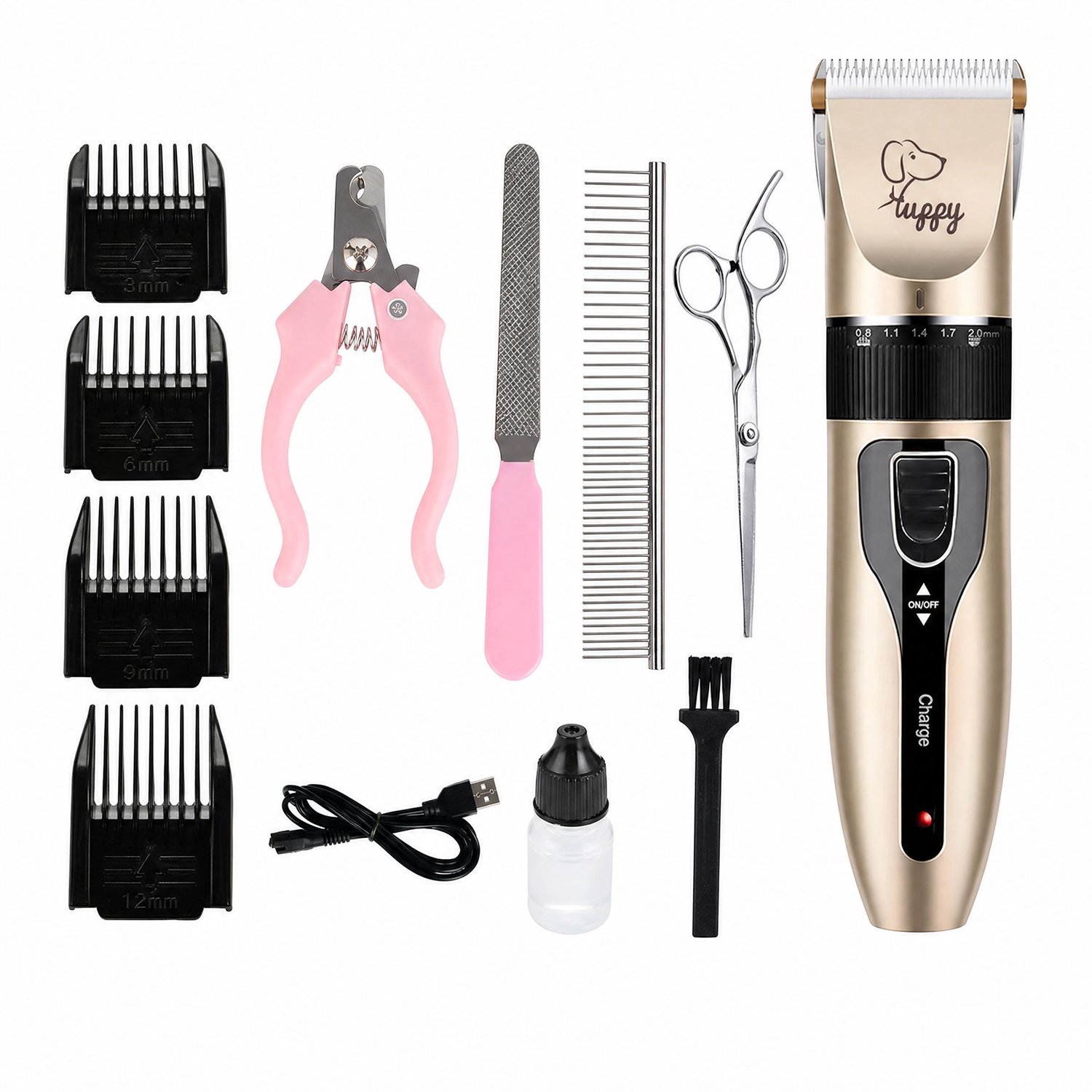Hondentondeuse - Tondeuse Hond & Kat Set- TENZHVXI® - Met 11 Accessoires - Draadloos - 5 Standen - Dikke & Dunne vacht