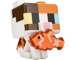 Minecraft Cat GloBuddies Lamp – 15 cm LED Nachtlamp met Vis, Tikbediening, Werkt op Batterijen