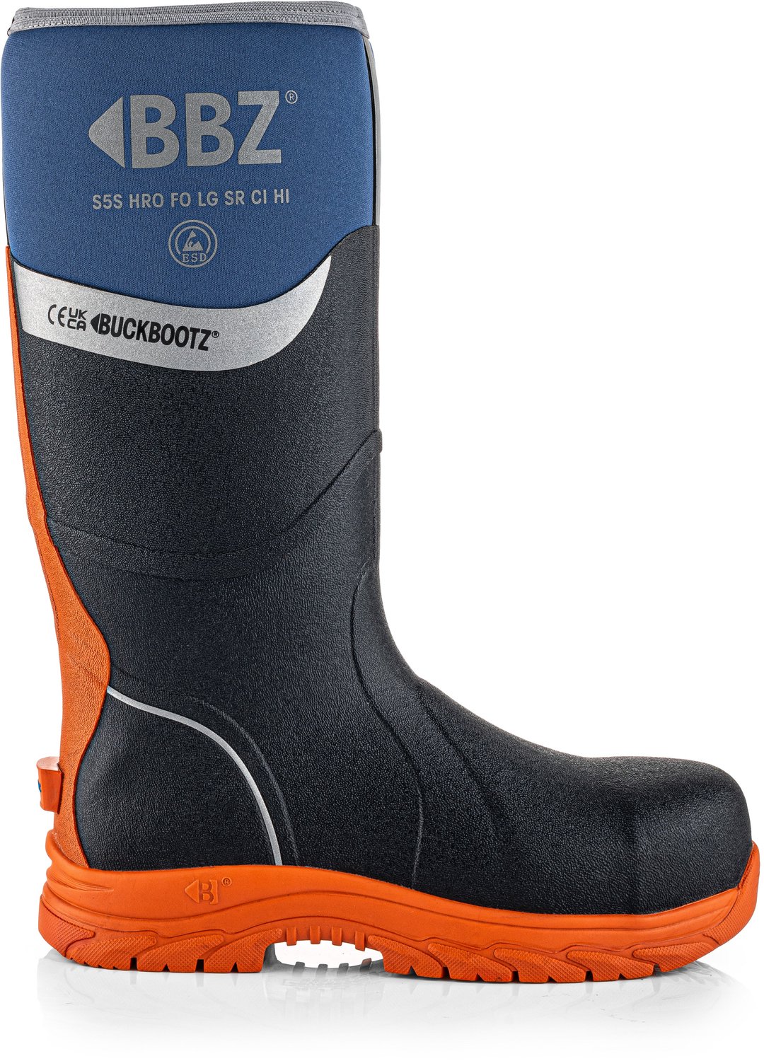 BBZ6000 BL NM Safety Wellington Boot | Blue HI Vis Orange | Werkschoen maat 47