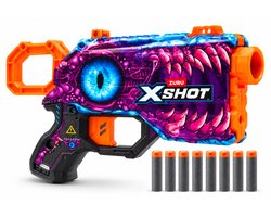 ZURU X-Shot Skins Menace Enigma Dinosaur – Dartblaster met 8 Air Pocket Darts – Bereik 24 m – 8+