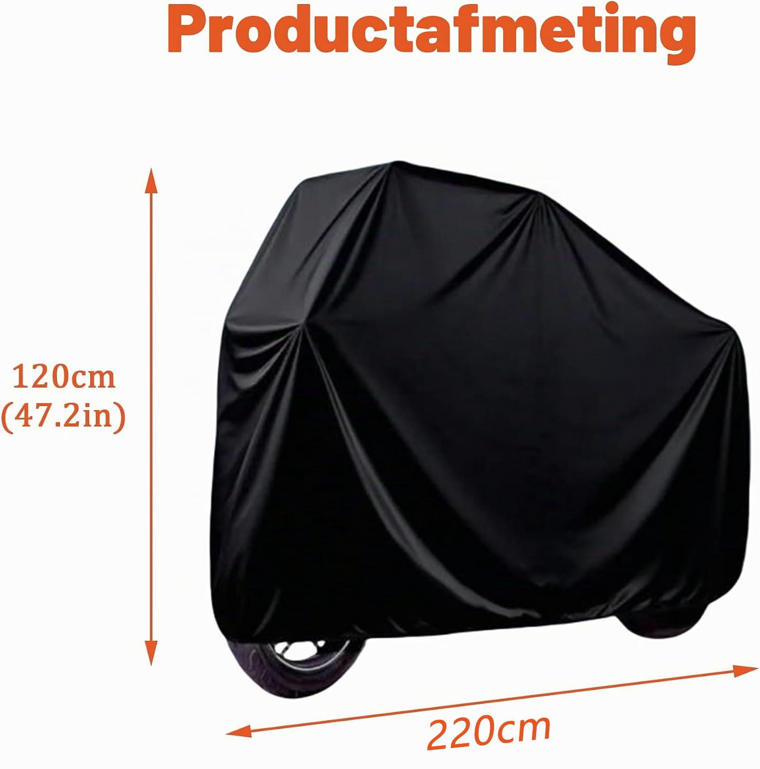 Scooterhoes - 220×120cm - Motorhoes Waterdicht - Zwarte Scooterhoes - UV-Bestendig, Winddicht, Stofdicht en Regenbestendig – foto 2