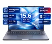 Ninkear A15 Air Gaming Laptop – 15.6" FHD – Ryzen 5 3500U – 16GB RAM – 512GB SATA SSD – Vega 8 – Windows 11 Pro – Licht & Snel
