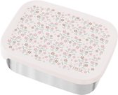 Fresk Lunchbox voor kinderen - Brooddoos - Broodtrommel Meisje - RVS - 2 vakken - Roze - Garden Flowers