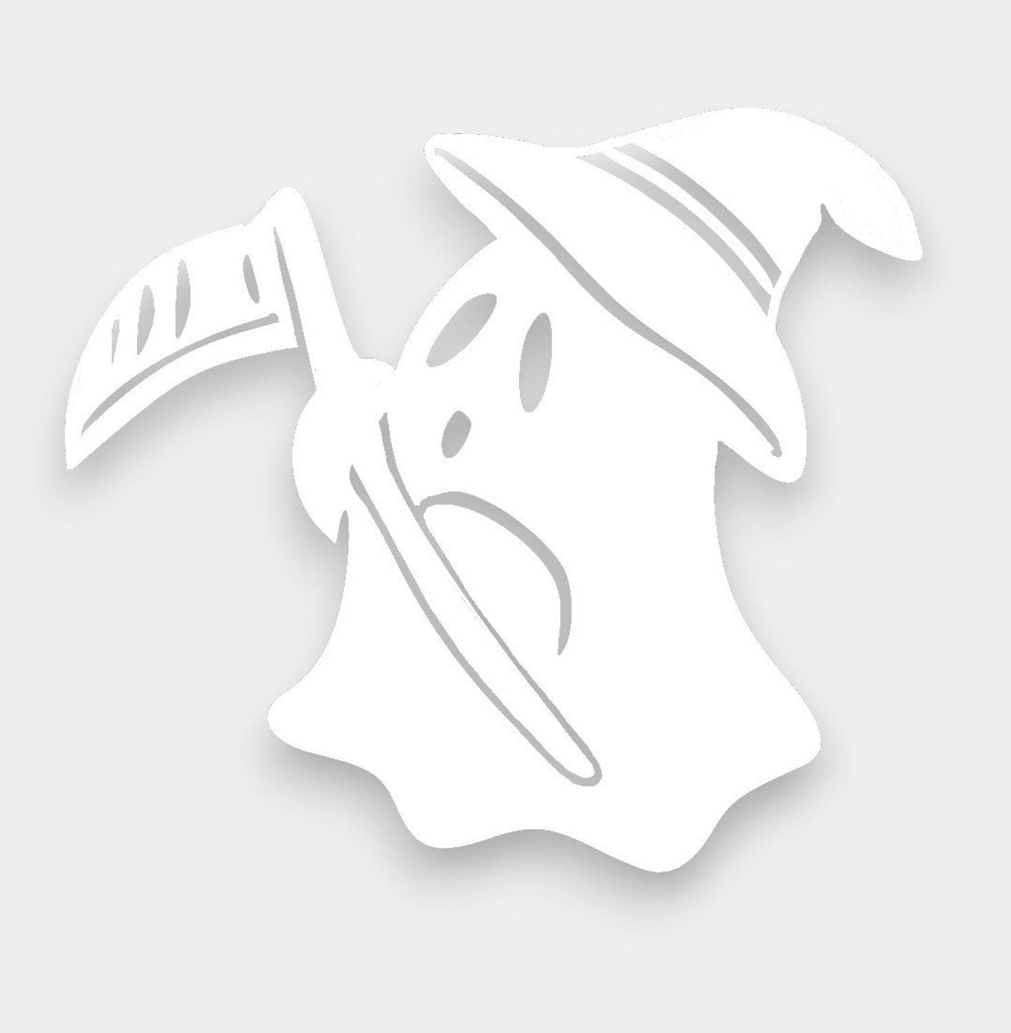 Little1Gifts - Halloween Raamstickers Spookje Reaper - Statische Raamfolie - Griezelige Spookje - Herbruikbaar