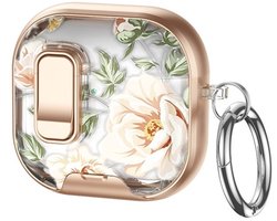 Telestore - hoesje geschikt voor AirPods 5 en AirPods 4 - hard case cover - roze goud bloemen - TPU hoesje Beschermhoes - AirPods 5 en 4 Cover - AirPods 5 / 4 hoesje - Geschikt voor Apple AirPods 5 en AirPods 4