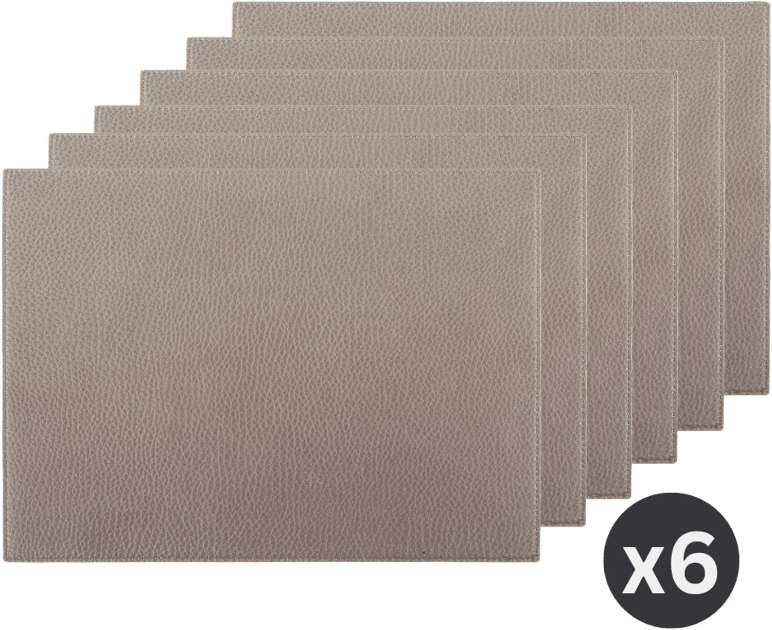 ZICZAC - Placemat GAVIN - SET/4 - Wasbaar - Lederlook- 33x45 cm, grijs