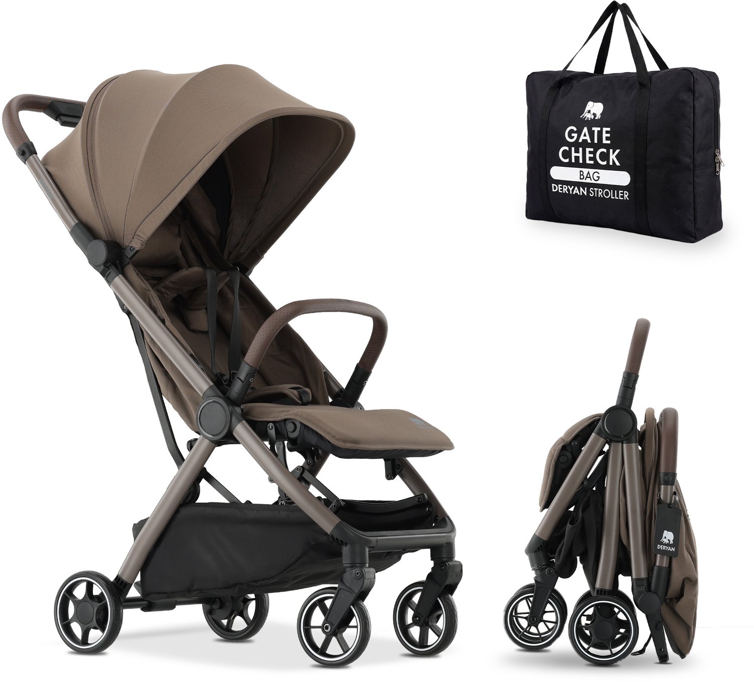 Deryan Air Buggy - Vliegtuig Buggy - 8 kg - Geïntegreerde Tas - Hazel