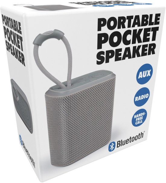 Draagbare Bluetooth Speaker 5.3 - Draadloze Muziekbox met AUX en FM Radio - Partybox met 4 uur Speeltijd - Compact en Lichtgewicht - Grijs van Merkloos — afbeelding 2