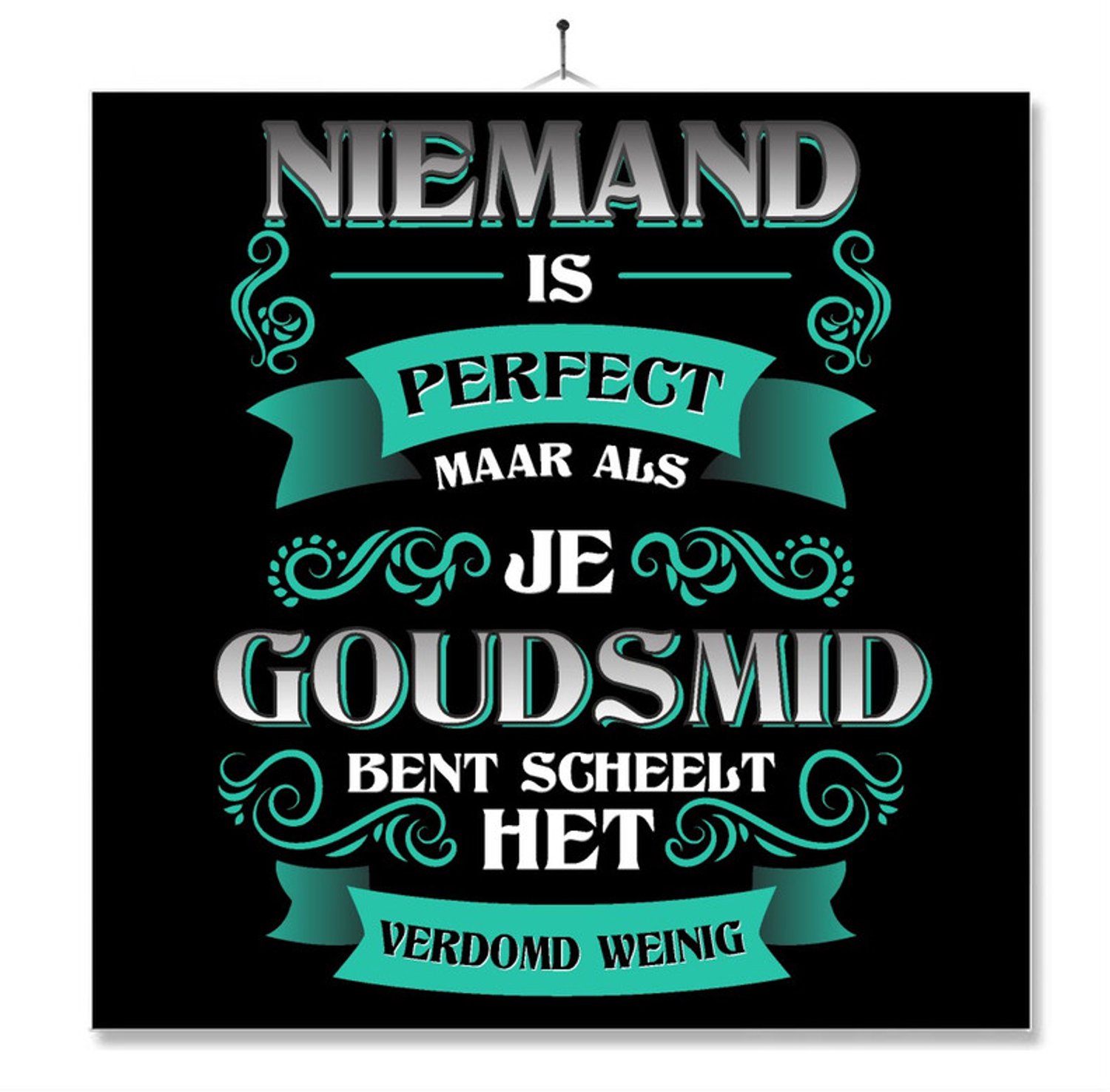 MC Living Tegel Met Opdruk | Kado | Cadeau | Niemand Is Perfect | Beroep | Goudsmit Multi-Color