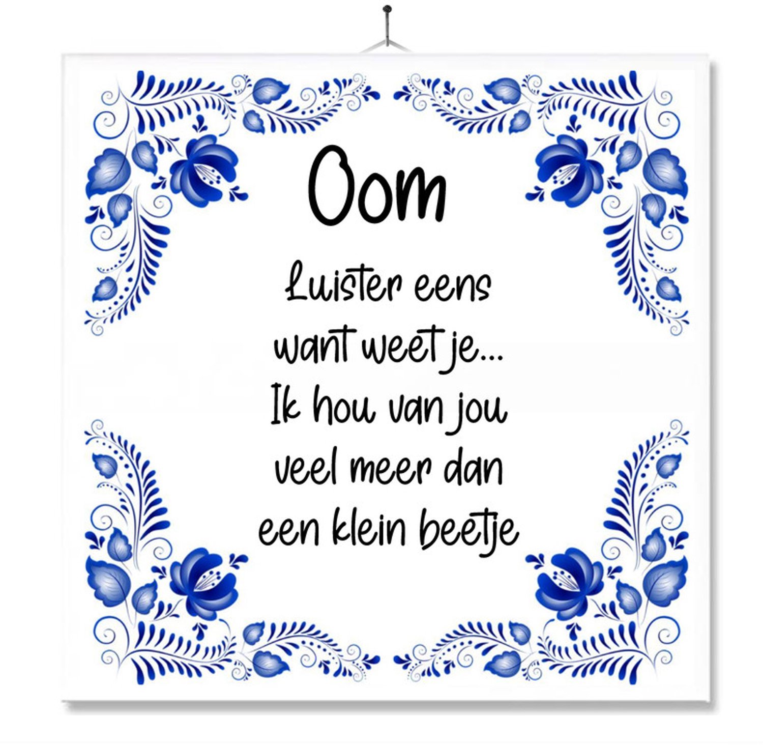 MC Living Tegel Met Opdruk | Oom | Luister Eens | Cadeau | Inclusief Geschenkdoos | Standaard | Ophangsysteem Multi-Color