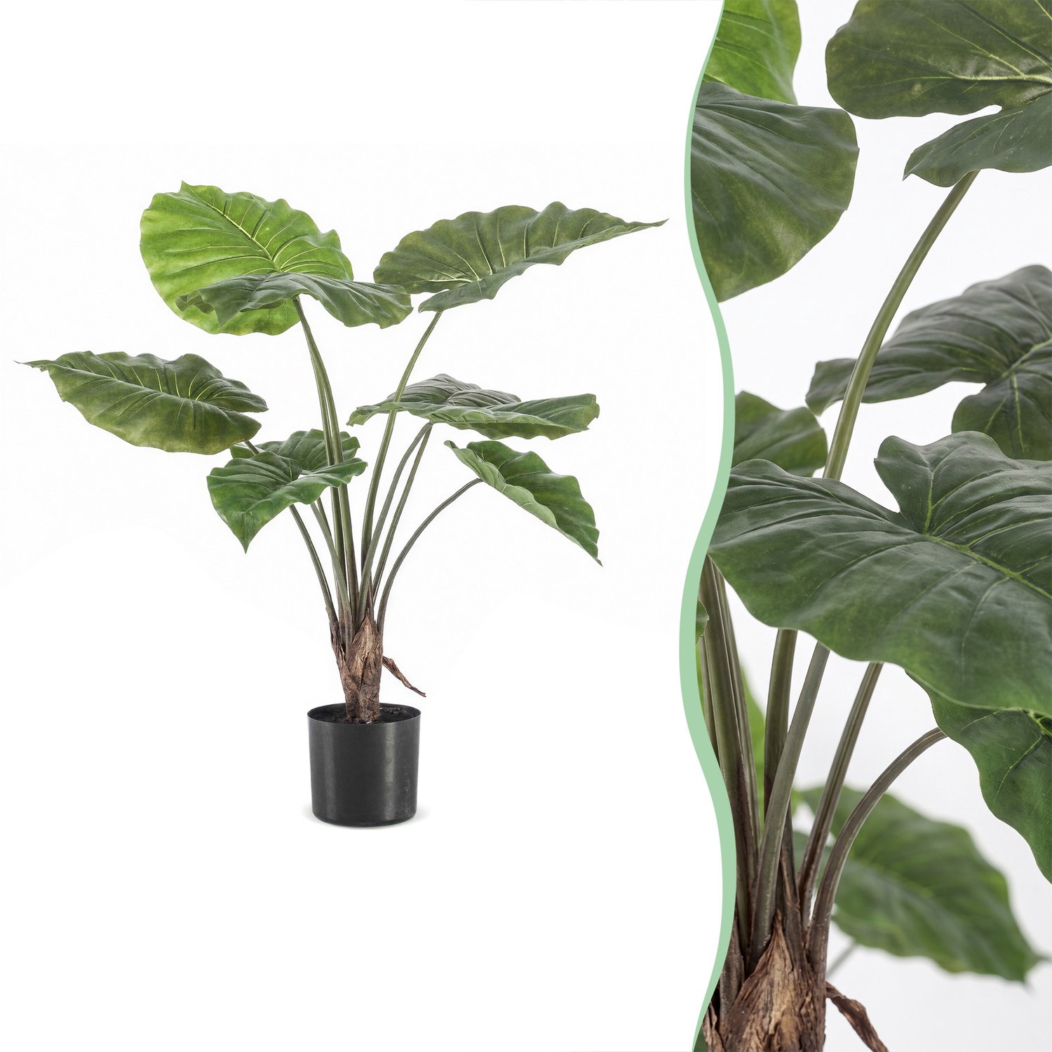 Green Boutiq Kunstplant - Alocasia - Olifantsoor - 70 cm Groen