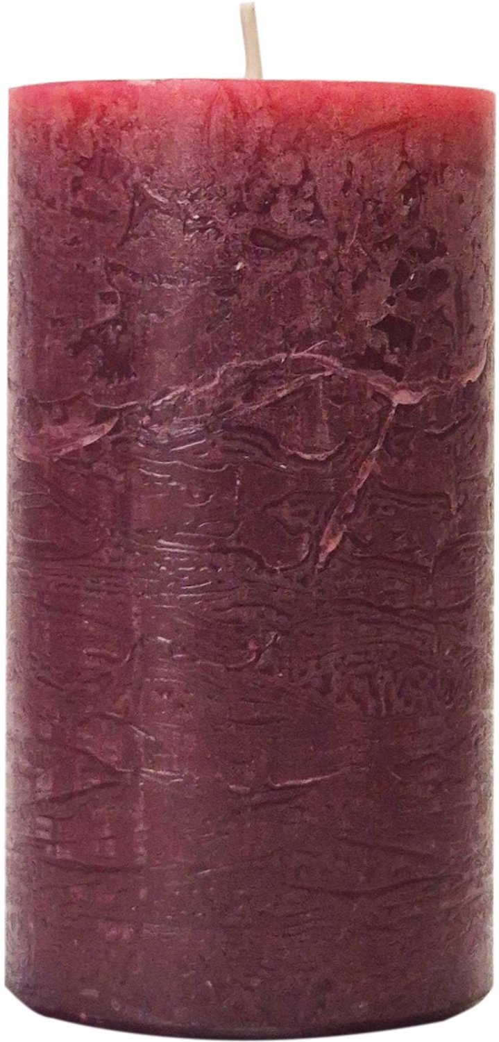 Wenzel Rustic Safe Candle stompkaars oudrood Ø 70 mm, hoogte 110 mm