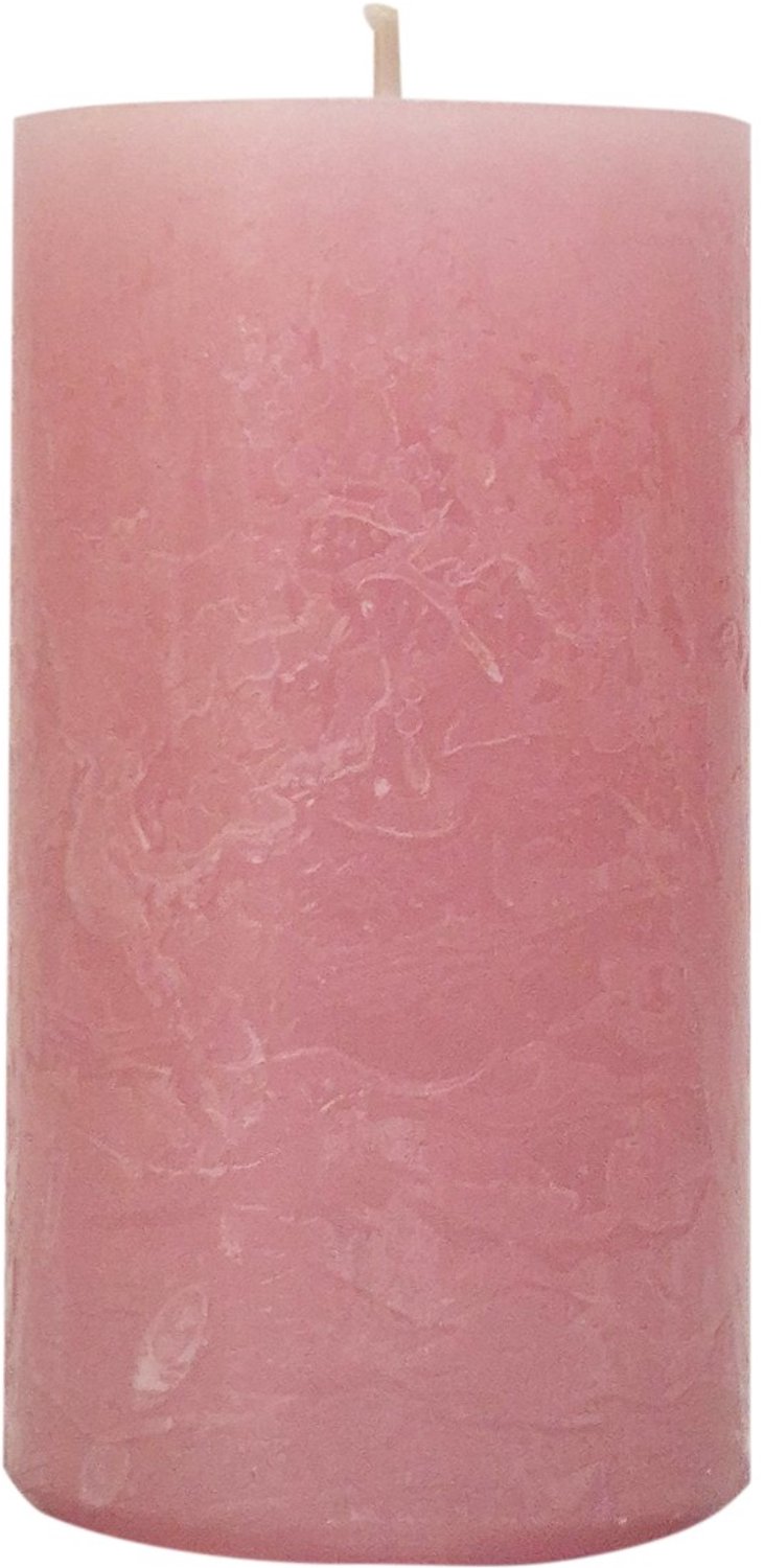 Wenzel Rustic Safe Candle stompkaars oudroze Ø 70 mm, hoogte 110 mm