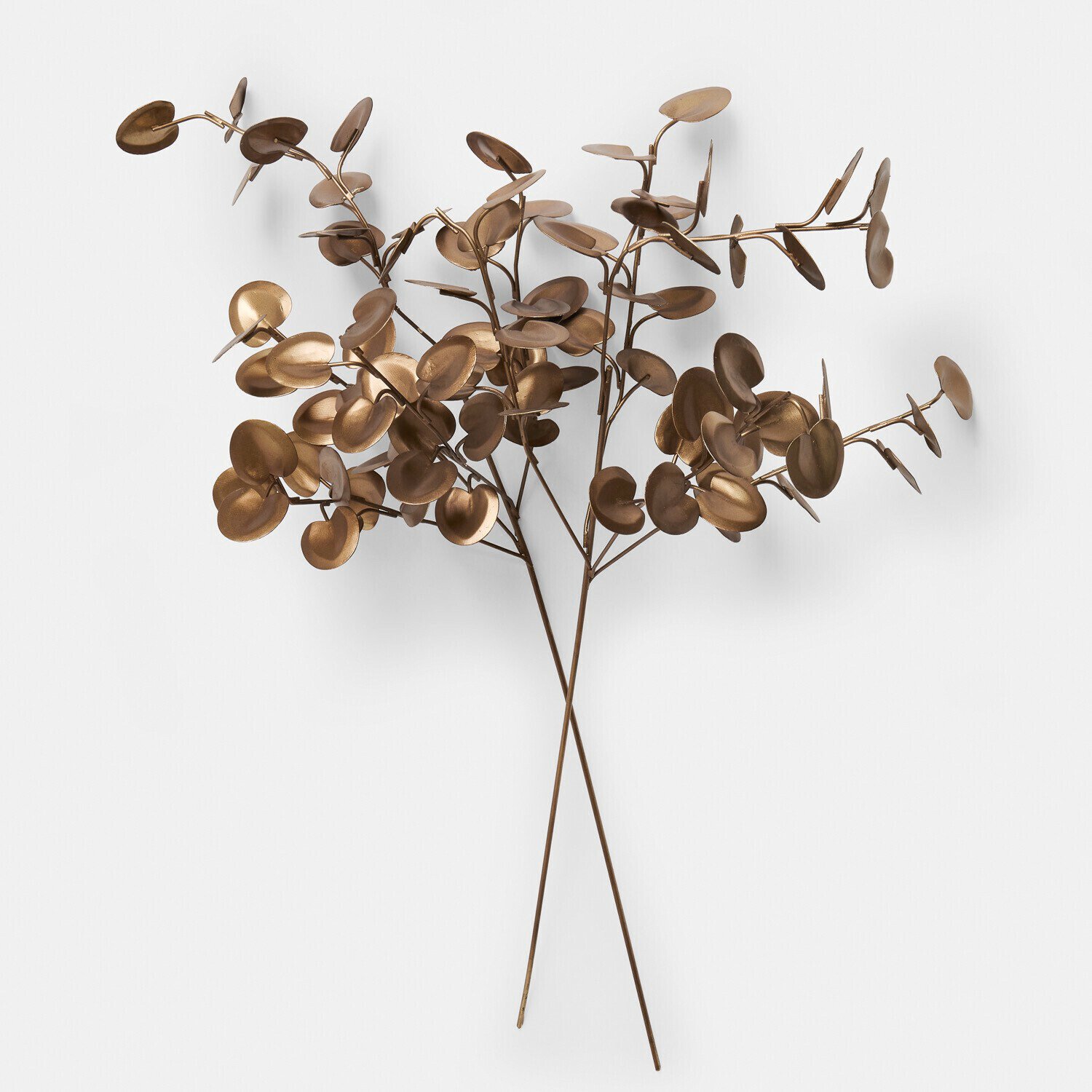 Loberon Decoratieve bloem set van 2 Velmora antiekmessing
