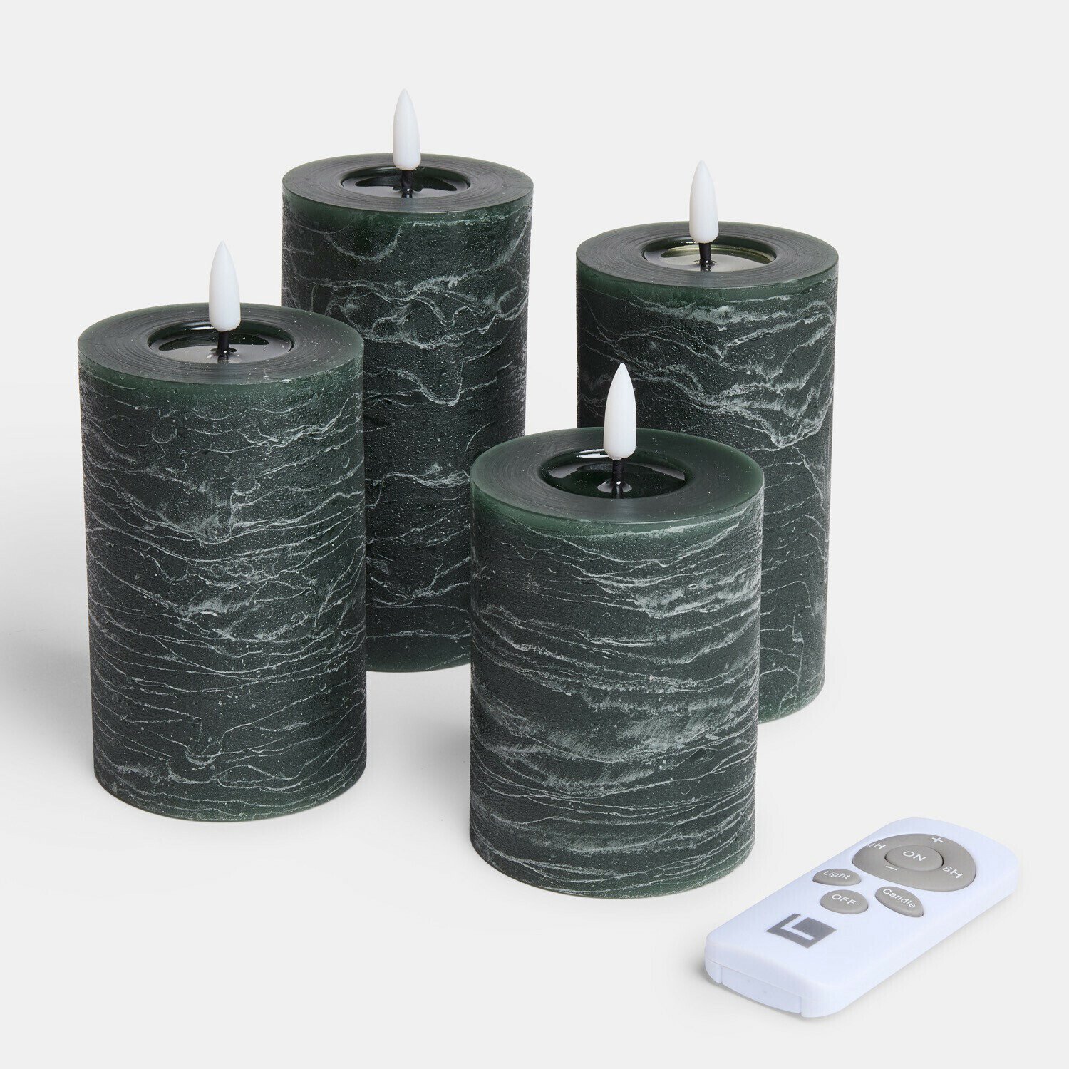 Loberon Ledstompkaars set van 4 Ljusvik groen