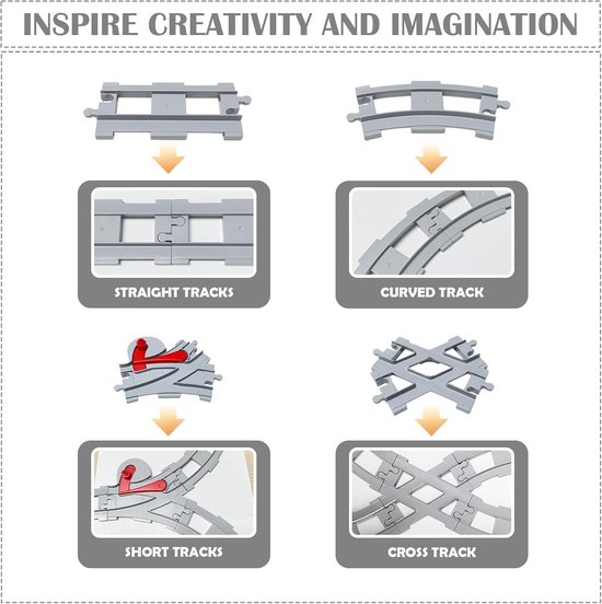 47-delige treinrails set, compatibel met Duplo treinen — afbeelding 4