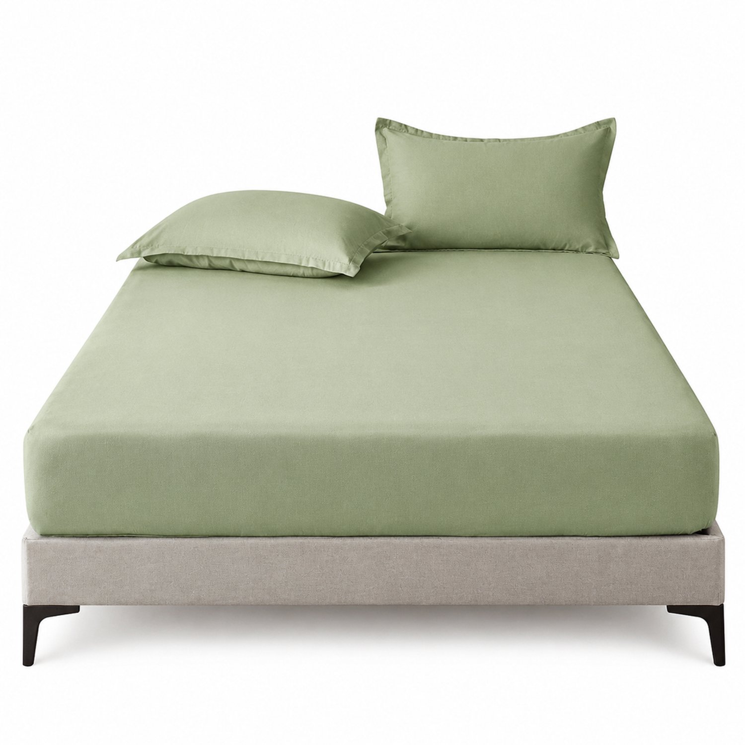 SWGOTA Groen hoeslaken 180 x 200 cm van polyester, effen en eenvoudig vormgegeven