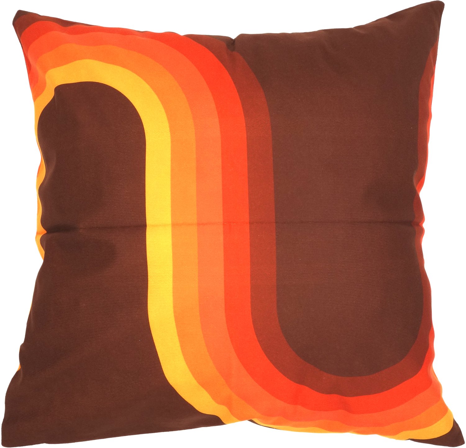 De Kussenkraam Kussenhoes Retro Seventies Rainbow Regenboog Bruin 45 x 45 cm 45 x 45 cm | Exclusief binnenkussen bruin rood geel oranje