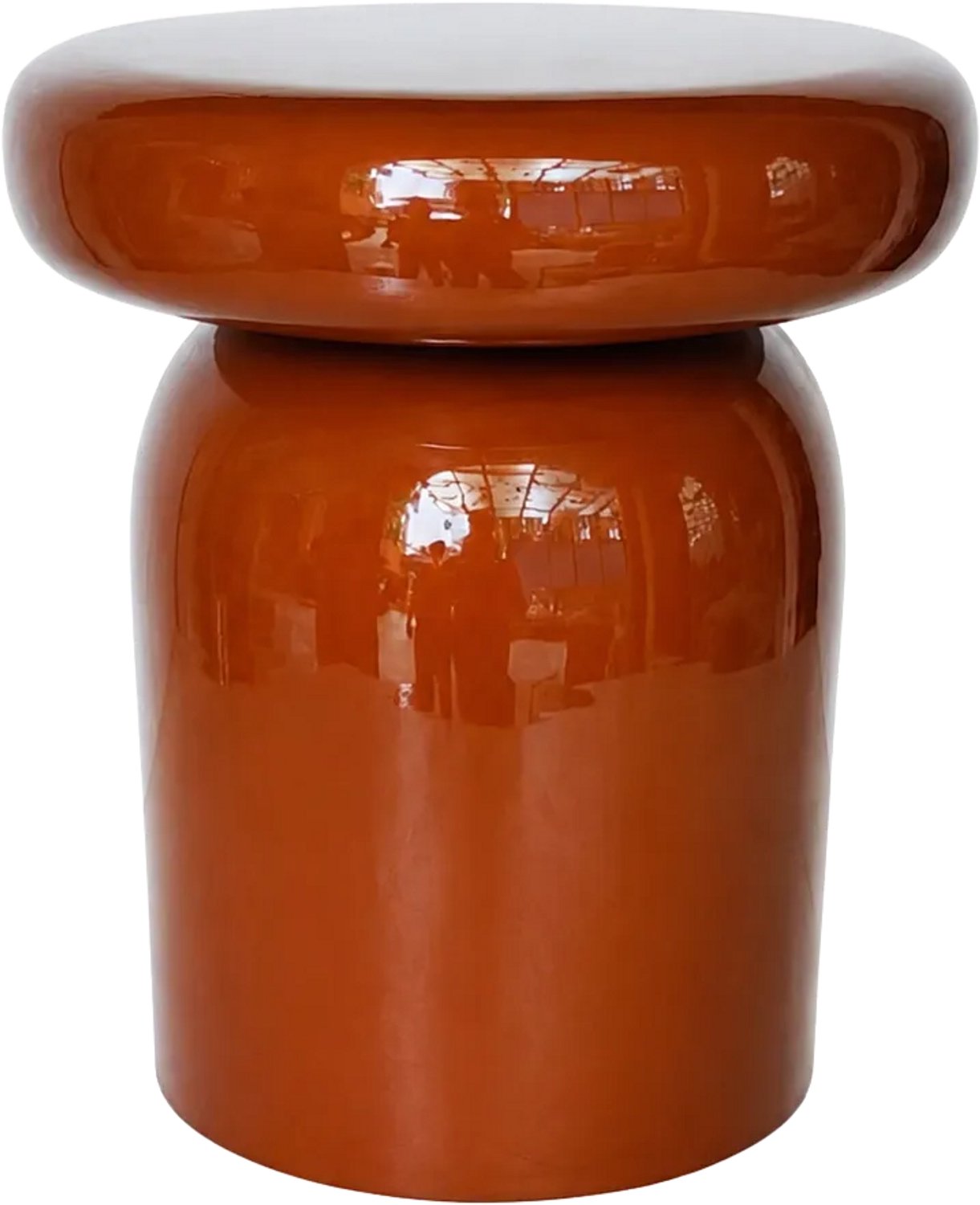 Goossens Bijzettafel Denia - 40 x 46 x 40 - metaal - bruin emaille walnoot kleur