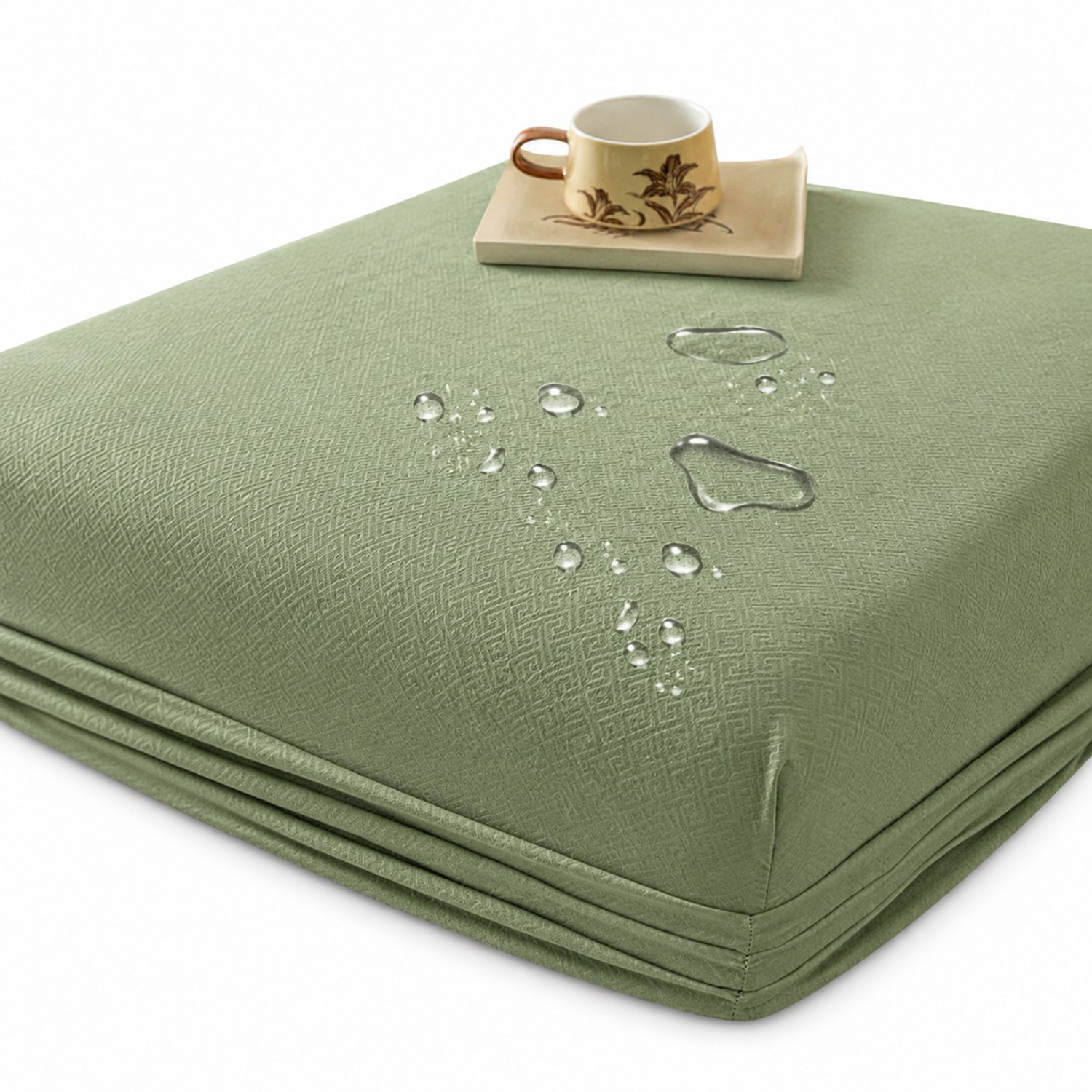 SWGOTA Waterdicht hoeslaken 160 x 200 cm - Matchagroen, geborstelde stof - Voor matrassen tot 30 cm hoog - 1 stuk