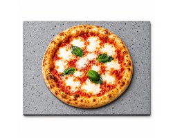 VDN Pizzasteen BBQ oven - lava van vulkaan Etna - Barbecue Pizza accessoires - Pizzaplaat - Made in Italy - Broodbaksteen - 30x38x1.1