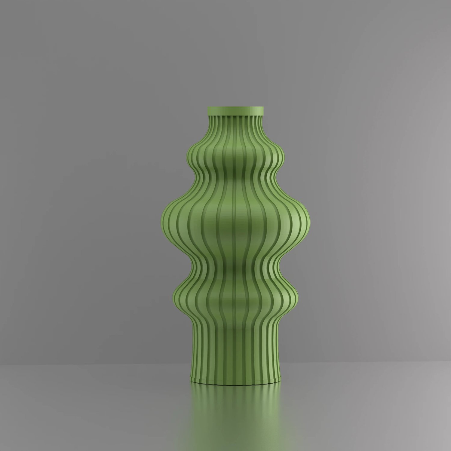 3d-gezellig Fontein - Vaas - Lichtgroen - Maat 25 cm - Kunststof - Modern - Bloemenvaas - 100% gerecycled PLA (bioplastic)