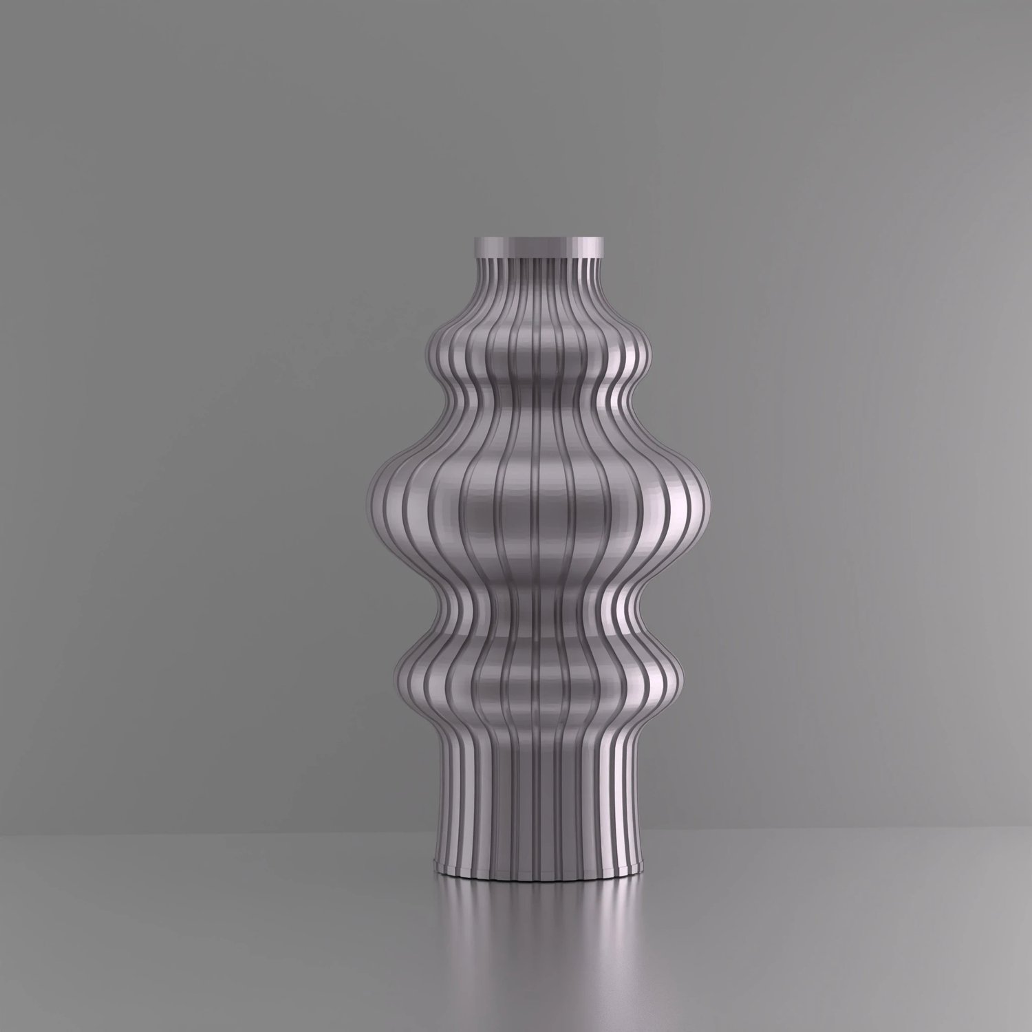 3d-gezellig Fontein - Vaas - Zilver - Maat 25 cm - Kunststof - Modern - Bloemenvaas - 100% gerecycled PLA (bioplastic)