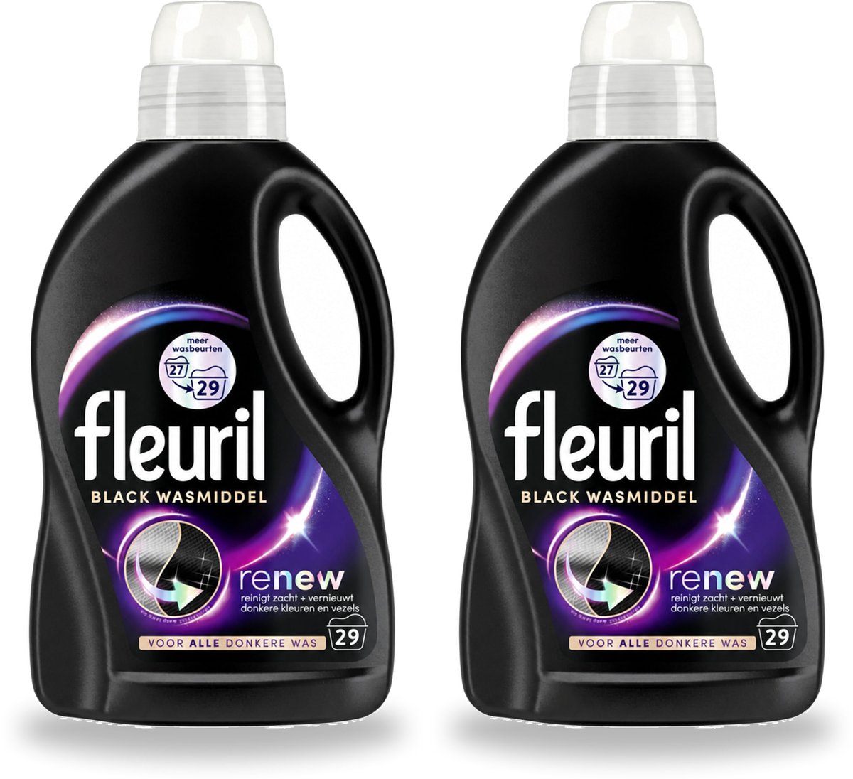 2 x Fleuril – Wasmiddel - Black – 29 wasbeurten – 1,305 L - Bulkverpakking - 2 stuks