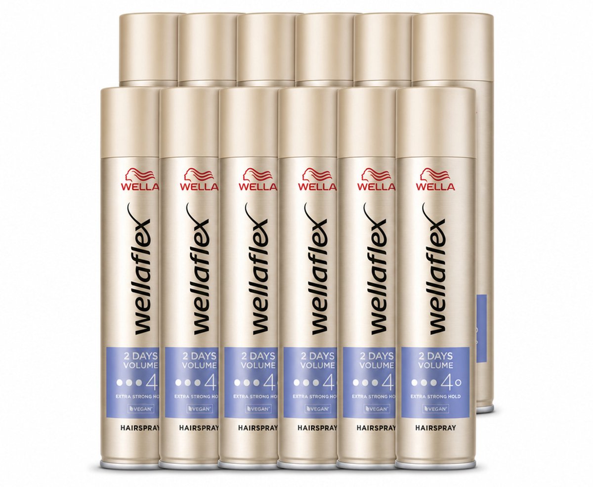 12 x Wella – Flex 2 Days Volume – Haarspray Extra Strong – 400 ml - Voordeelverpakking - 12 stuks