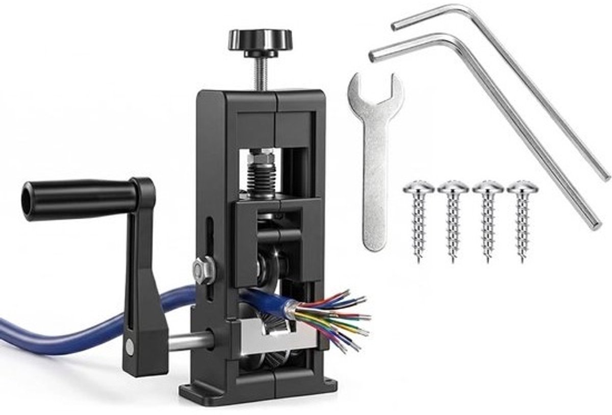 Handmatige kabelschilmachine voor kabels en draden, 1-25 mm, ideaal voor recycling en werkplaatsgebruik, draadstripper met booraandrijving en handslinger