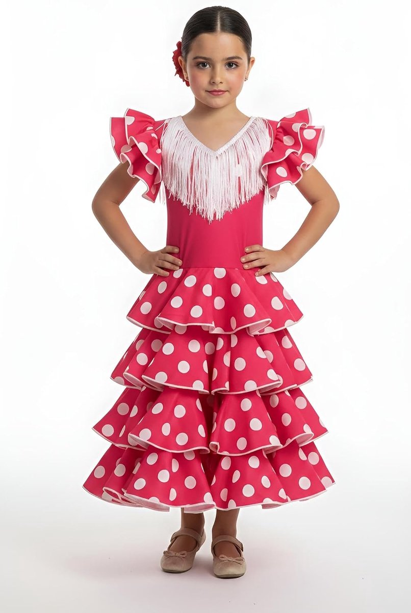 Meisjesjurk voor flamingo- of sevillana-dans