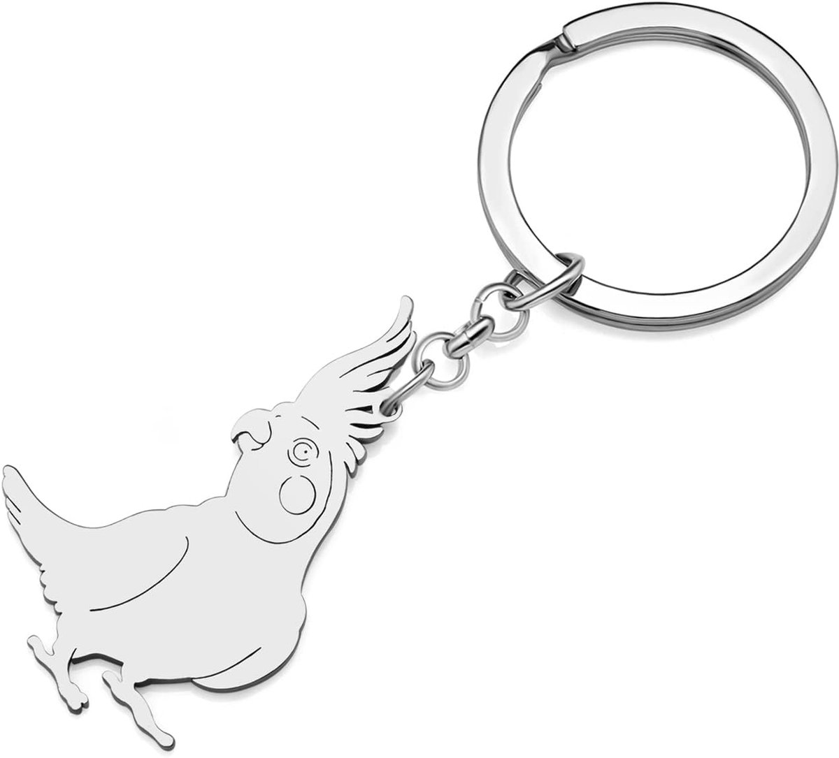 Staal 18K Vergulde Vogel Papegaai Sleutelhanger Sleutelhanger Geschenken Voor Vrouwen Meisjes Charms Sleutelhanger Voor Auto Portemonnee Sleutels Accessoires